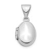 Image 1 : 14k White Gold 12 mm Oval Locket Pendant