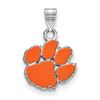 Image 1 : Sterling Silver Clemson University Small Enamel Pendant