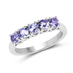 0.90 ctw Genuine Garnet .925 Sterling Silver Ring