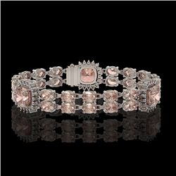 31.35 ctw Morganite & Diamond Bracelet 14K Yellow Gold