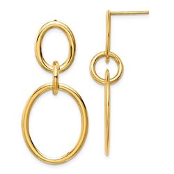 14K Yellow Gold Triple Hoop Earrings - 65 mm