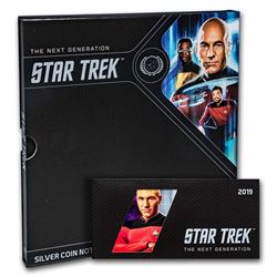 2019 Niue 5 gram Silver $1 Note Star Trek Captain Picard w/Album