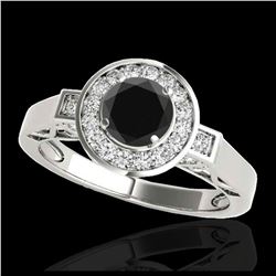 1 ctw VS/SI Diamond Solitaire Art Deco Necklace 18K White Gold