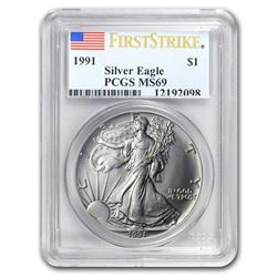 1991 Silver American Eagle MS-69 PCGS (FirstStrike®)