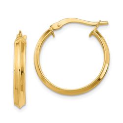 14k Polished Medium 3 mm Hoop Earrings - 37 mm