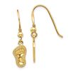 Image 1 : 14k Yellow Gold Footprints Shepherd Hook Earrings