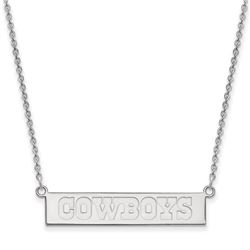 Sterling Silver Dallas Cowboys Small Bar Necklace