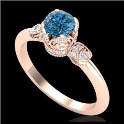1.50 ctw Fancy Black Diamond Ring 18K Rose Gold