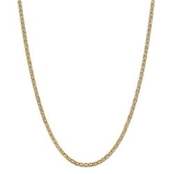 14k Yellow Gold 3.20 mm Semi-Solid Anchor Chain Necklace - 24 in.