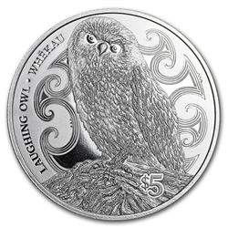 2017 New Zealand 1 oz Silver $5 Annual Coin: Laughing Owl