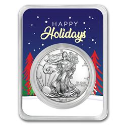 2019 1 oz Silver American Eagle - Happy Holidays (Trees)