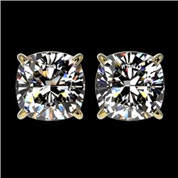 6.47 ctw Emerald & Diamond Halo Earrings 10K Rose Gold