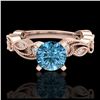 Image 2 : 1.75 ctw SI/I Fancy Intense Yellow Diamond 3 Stone Ring 10K Rose Gold