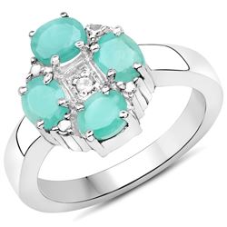 1.44 ctw Genuine Black Sapphire .925 Sterling Silver Ring