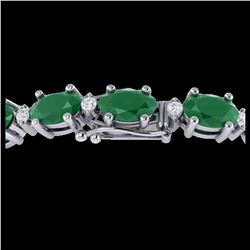 11.52 ctw Emerald Diamond Bracelet 18K Yellow Gold