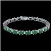 Image 2 : 11.52 ctw Emerald Diamond Bracelet 18K Yellow Gold
