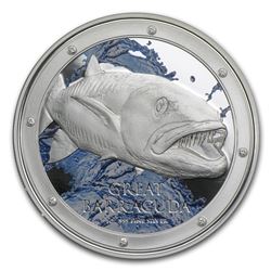 2015 Niue 1 oz Silver $2 Great Barracuda (w/Box & COA)