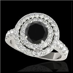 1.33 ctw SI Fancy Blue Diamond Halo Ring 10K White Gold
