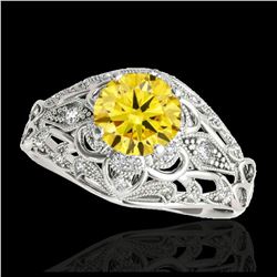 1.58 ctw SI Intense Yellow Diamond Ring 10K White Gold