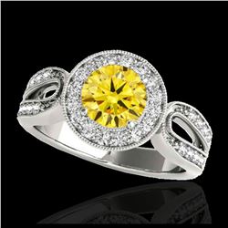 1.65 ctw VS Black Diamond Solitaire Halo Ring 10K White Gold