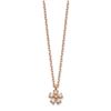 Image 1 : 14K Rose Gold CZ Flower w/ 1in ext. Necklace - 16 in.