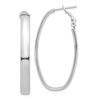 Image 1 : 14k White Gold Omega Back Oval Hoop Earrings - 5x23 mm
