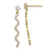 Image 1 : 14k Yellow Gold Cubic Zirconia Wave Dangle Post Earrings