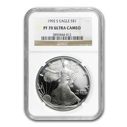 1992-S Proof Silver American Eagle PF-70 NGC (Registry Set)