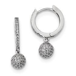 Sterling Silver & Zirconia Rhodium Earrings