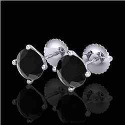 1 ctw Intense Yellow Diamond Stud Earrings 10K White Gold