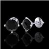 Image 2 : 1 ctw Intense Yellow Diamond Stud Earrings 10K White Gold