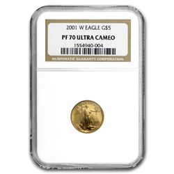 2001-W 1/10 oz Proof Gold American Eagle PF-70 NGC