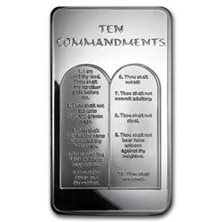 10 oz Silver Bar - Ten Commandments