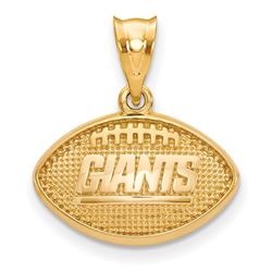 Sterling Silver Gold-plated New York Giants Football Pendant