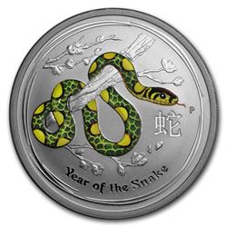 2013 Australia 1/2 oz Silver Snake BU (Series II\, Colorized)