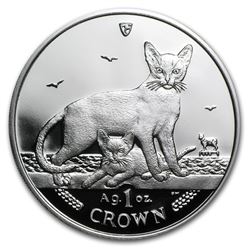 2010 Isle of Man 1 oz Silver Abyssinian Cat Proof