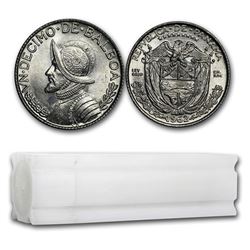 1962 Panama Silver 1/10 Balboa 50-Coin Roll BU