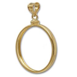 14K Gold Screw-Top Plain-Front Coin Bezel - 16.5 mm