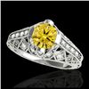 Image 1 : 1.51 ctw SI/I Fancy Intense Yellow Diamond Ring 10K White Gold