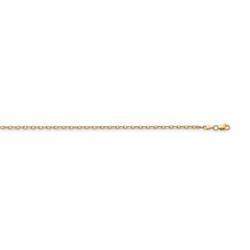 14k Yellow Gold Diamond Cut 3 mm Open Link Cable Chain - 20 in.