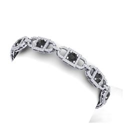 31.91 ctw Emerald & Diamond Bracelet 14K White Gold