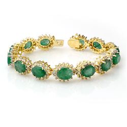 52.15 ctw Emerald & Diamond Halo Necklace 10K White Gold
