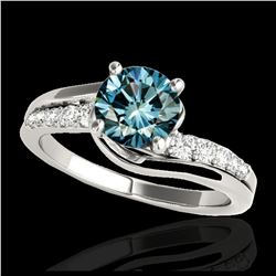 1.50 ctw Intense Yellow Diamond Solitaire Ring 10K White Gold