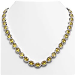 49.17 ctw Sapphire & Diamond Bracelet 14K Yellow Gold