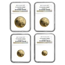 2007-W 4-Coin Proof Gold American Eagle Set PF-70 NGC