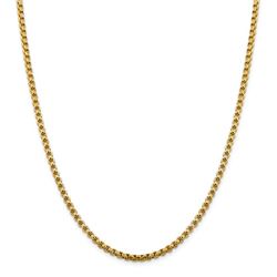 14k Yellow Gold 3.6 mm Hollow Round Box Chain - 28 in.