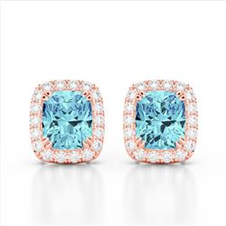 12 ctw Amethyst & VS/SI Diamond Earrings 14K Rose Gold