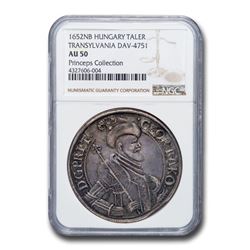 1652 Transylvania Silver Thaler Georg Rokoczi II AU-50 NGC