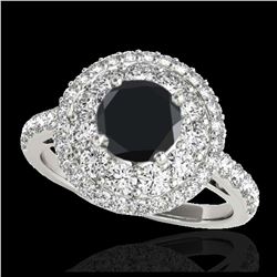 1.36 ctw SI Fancy Blue Diamond Solitaire Ring 10K Rose Gold