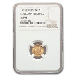 1903 Gold $1.00 Louisiana Purchase Jefferson MS-65 NGC